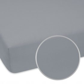 Siva bombažna rjuha z elastiko, dimenzij 90x180 cm