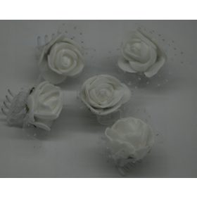   Bele zaponke za lase s cvetličnim vzorcem za posebne priložnosti