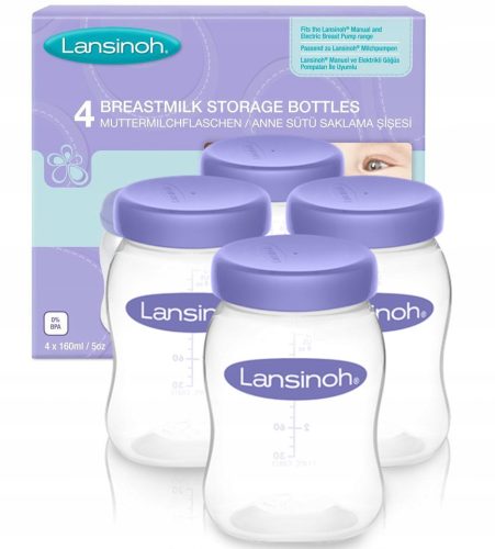 Lansinoh Posoda za Mleko za Zamrzovanje 160 ml 4 kos