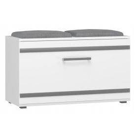 OMARA ZA ČEVLJE S SEDIŠČEM 85 x 45 x 35 cm BELO