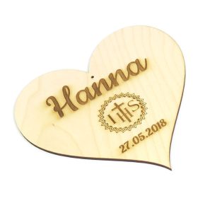 SRČEK ZA PRVO OBHAJILO z IMENOM in DATUMOM OZ60