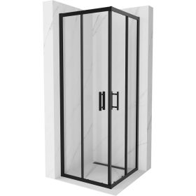 Tuš kabina Mexen Rio s črnimi drsnimi vrati 70 x 70 cm