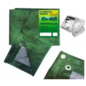   Zmogljiva in univerzalna zaščitna ponjava z UV filtrom - zelena/srebrna, 120g/m2