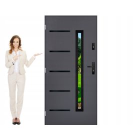   Vrhunska zunanja vhodna vrata - model Kapitel 55 mm 90 cm Black Inox