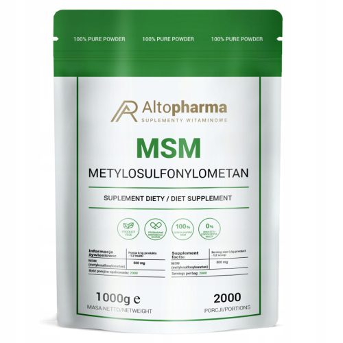 MSM Organski Prah 500mg - Naravno Olajšanje za Sklepe in Kožo, 1000g