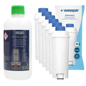   5× filtrski vložek Wessper AquaLunga WES039 + sredstvo za odstranjevanje vodnega kamna Delonghi Ecodecalk 500ml