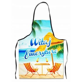   Fartuš "Pozdrav upokojitvi!" - Darilo za upokojenca in upokojenko