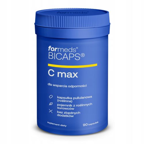 BICAPS C MAX: Kapsule z Vitaminom C, D3 in Cinkom za Imunski Sistem - 90 Kapsul