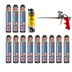 12× Montažna pena Soudal 870 ml + 2 druga izdelka