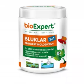   BIOEXPERT BluKlar 3w1 500g - Biološki pripravek za vodne vrtove in ribnike - odstrani blato, mulj, usedline in alge ter poveča prosojnost in izboljša barvo vode