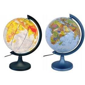   Globus Geograficni Svet 2v1 LED Osvetljenje + Aplikacija - Darilo - Fizicno-Politicna Karta 25 cm