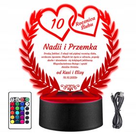 LED NOČNA LUČKA ZA OBLETNICO POROKE ZA STARŠE