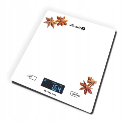 Kuhinjska tehtnica Łucznik PT-852EX, bela, LCD z osvetlitvijo LED, do 5 kg