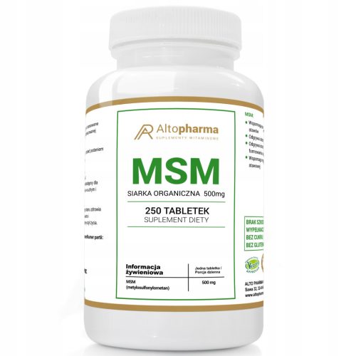 MSM organski žveplo 500mg - za podporo sklepov in kosti, 250 tablet, AltoPharma®