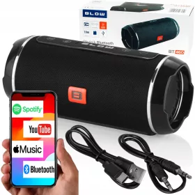   Bluetooth zvočnik BLOW BT460 2×10 W FM radio USB SD AUX prenosni boombox 2000 mAh črn