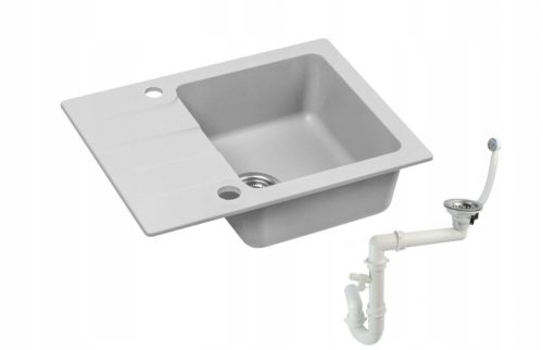 Granitno korito Moderno Bari v sivi barvi 58x43,5 cm
