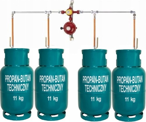 Set za priklop 4 jeklenk po 11 ali 33 kg z REDUKTORJEM za 4-valjno LPG inštalacijo