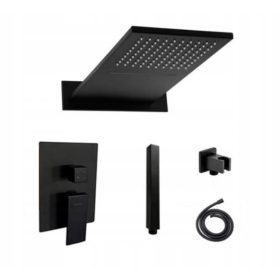   PODOMETNA TUŠ GARNITURA MIKKA CASCADE WATERFALL SLIM MAT ČRNA