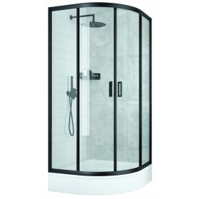   Tuš kabina Liveno Ultra, dvojna drsna vrata 80 x 80 cm + polkrožna tuš kad Vena Korfu/Como/Hall 80 x 80 cm
