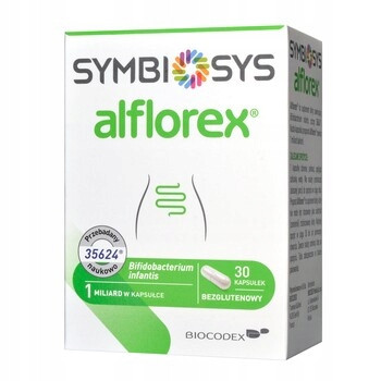 Symbiosys Alflorex: Dodatek za uravnoteženje mikrobiote, vsebuje Bifidobacterium infantis 35624