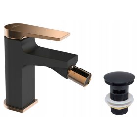 Invena Polnočna črna pipa za bide z zlatom