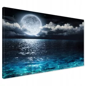 Mesečina na morju noči oblaki 120x80