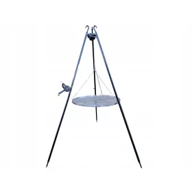    Tripod Garden Grill 185 cm rešetka iz nerjavečega jekla 60 nastavljiv kolut