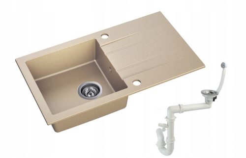 MODERNO ACQUA Granitno Korito Bež 75x42 cm + Sifon