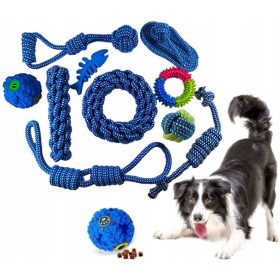    Komplet 10 pasjih igrač: žoga s priboljški, žvečilkami in potezalkami