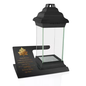   XXL Lampion za grob z granitno podnožje in personalizirano posvetilo