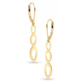  ČUDOVITI ZLATI VISEČI OVALNI UHANI 585