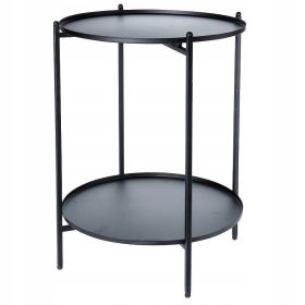 Okrogla klubska mizica LOFT Link 35 x 35 x 50 cm črna