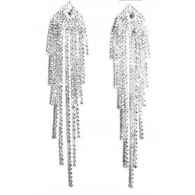  Dolgi srebrni UHANI s CIRKONIJEVIMI nitmi, VEČER