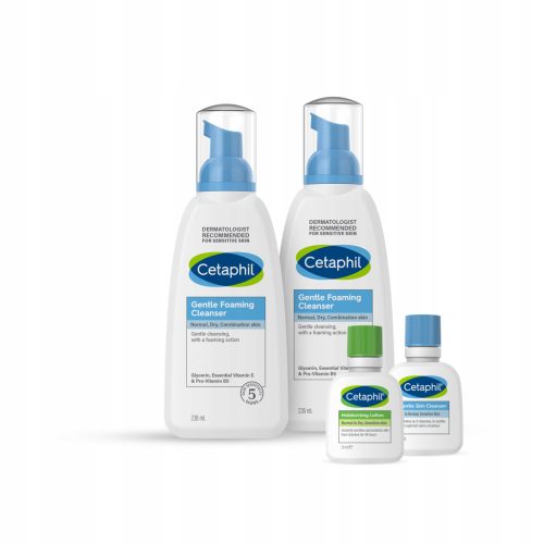 Nevžna penasta čistilna pena Cetaphil za obraz - dvojno pakiranje + brezplačen miniaturni izdelek