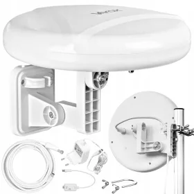   Okrogla antena za sprejem zemeljske digitalne televizije, zunanja satelitska DVB-T2 LTE 4K MUX8