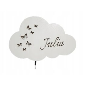   Bela nočna svetilka s tehnologijo LED RGB in imenom, mreža M