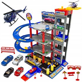   Parkirna garaža z dvigalom, pralnico in helikopterom za večnadstropno zabavo