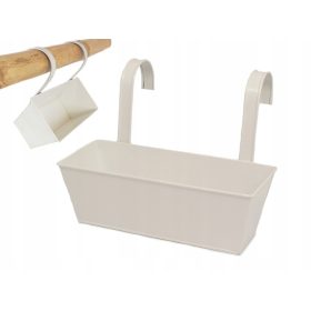   Rastlinjak Balkon 28 x 11,5 cm Kovinski Lonček za Viseče Vrtnarjenje Bela