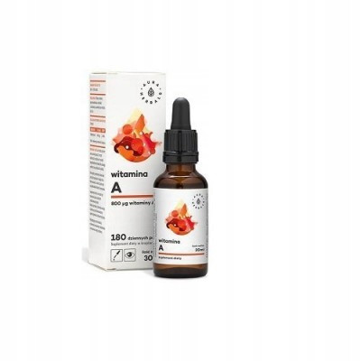 Aura Herbals Vitamin A kapljice za podporo zdravju vida in imunosti 30 ml