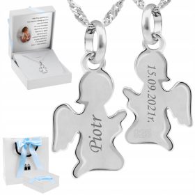 Srebrni verižni privesek s posvetilom za darilo